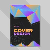 Polygonal futuristic gradient cover design vector