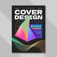 Futuristic gradient cover design template vector