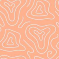 Abstract orange seamless pattern with wavy lines vector