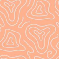 Abstract orange seamless pattern with wavy lines vector