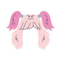 Pink anime wig vector illustration