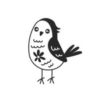 Funny bird in doodle style vector