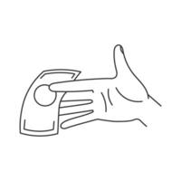 Hand gesture with banknote vector
