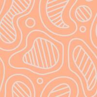 Peach fuzz abstract seamless pattern with liquid shapes vector