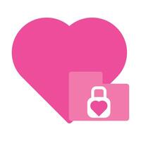 pink love icon isolated on white background vector