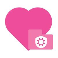 pink love icon isolated on white background vector