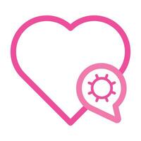 pink love icon isolated on white background vector