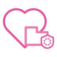 pink love folder icon isolated on white background vector