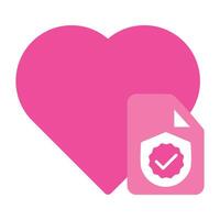 pink love icon isolated on white background vector