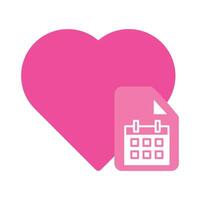 pink love icon isolated on white background vector