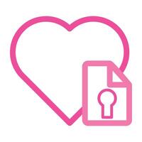 pink love file icon isolated on white background vector