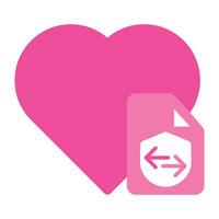 pink love icon isolated on white background vector