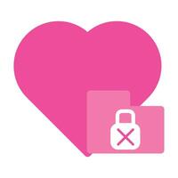 pink love icon isolated on white background vector