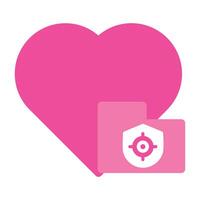 pink love icon isolated on white background vector