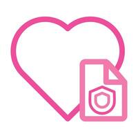 pink love file icon isolated on white background vector