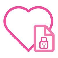 pink love file icon isolated on white background vector