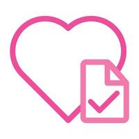 pink love file icon isolated on white background vector