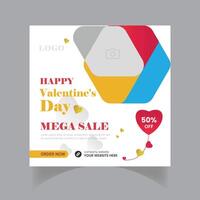 Minimalist valentine's day sale social media posts vector