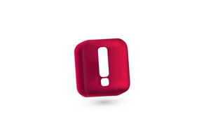 Red exclamation mark symbol and attention or caution sign icon on alert danger problem. vector