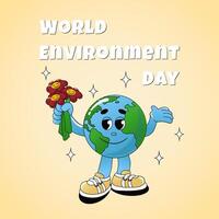 mundo ambiente día. proteger el ambiente. cuidando para naturaleza. tierra día vector ilustración