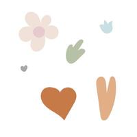 A set of simple blossom icons on a white background. vector