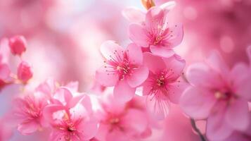 AI generated Sakura blossoms in full bloom create a breathtaking display of nature's beauty, Ai Generated. photo