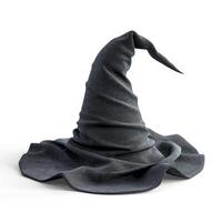 AI generated Fabric magic wizard hat isolated on a white background, perfect for fantasy themes, Ai Generated. photo