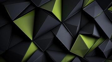 ai generado dinámica negro y verde geométrico patrones entrelazar, formando un visualmente atractivo fondo, ai generado. foto