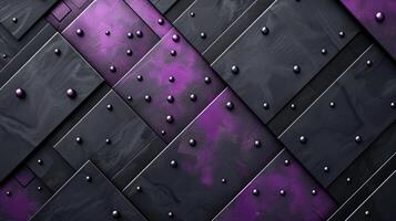 AI generated The fusion of black and purple metal textures forms an edgy and captivating background, Ai Generated. photo