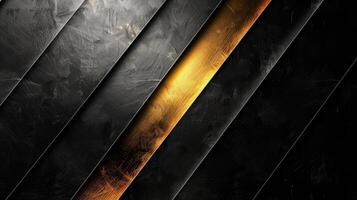 AI generated Opulent black and gold metallic fusion creates a luxurious and sleek background, Ai Generated. photo