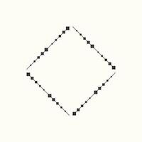 Black and white geometric square frame on white background Vector illustration