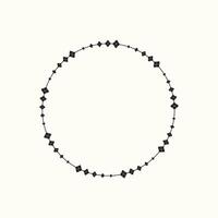 Circle frame with garlands Black and white vector illustration