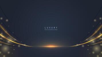 Abstract modern luxury gold line  award in dark blue background with elegant golden accents. Luxury premium vector design