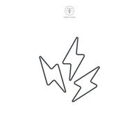 Lightning Bolt Icon symbol vector illustration isolated on white background