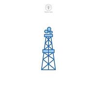 Oil rig Icon symbol vector illustration isolated on white background
