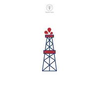 Oil rig Icon symbol vector illustration isolated on white background