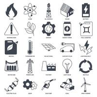 renewable energy, green technology icon set, Included icons as Light Bulb, Folder, Solar Panel, Battery and more symbols collection, logo isolated vector illustration