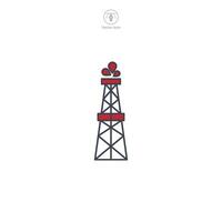 Oil rig Icon symbol vector illustration isolated on white background