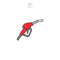 Gasoline pump nozzle Icon symbol vector illustration isolated on white background