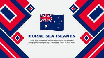 Coral Sea Islands Flag Abstract Background Design Template. Coral Sea Islands Independence Day Banner Wallpaper Vector Illustration. Coral Sea Islands Cartoon