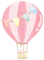 Pink hot air balloon png