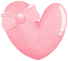 Pink heart with ribbon png