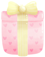 rosa regalo scatola con giallo nastro png