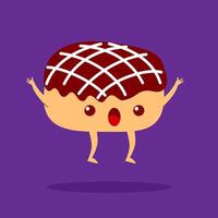 Donut cartoon character vector