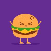 Burger Cartoon Character vector