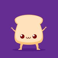 Bread cartoon character vector