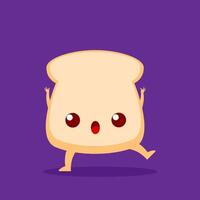 Bread cartoon character vector