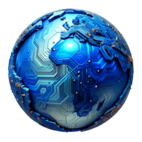 AI generated 3d world global network digital technology png