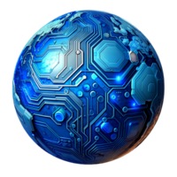 AI generated 3d world global network digital technology png