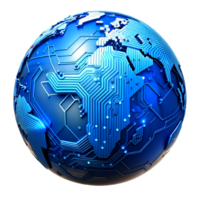 AI generated 3d world global network digital technology png